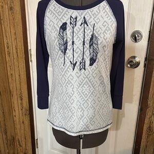 Ariat Blue and White Graphic Raglan Tee